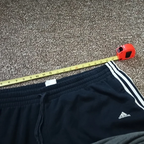 Adidas Mens Black Sweatpants Crop Capri with White Stripes Size 4x - Picture 8 of 10